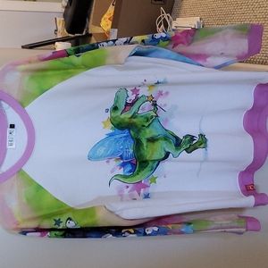 Lora Zombie Dino Fairy Long Sleeve Shirt Dress